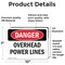 Signmission Overhead Power Lines Danger Sign, Vinyl Decal, 10in W x 7in L, 2PK OS-2PACK-DS-D-710-L-1682 - alternate 2